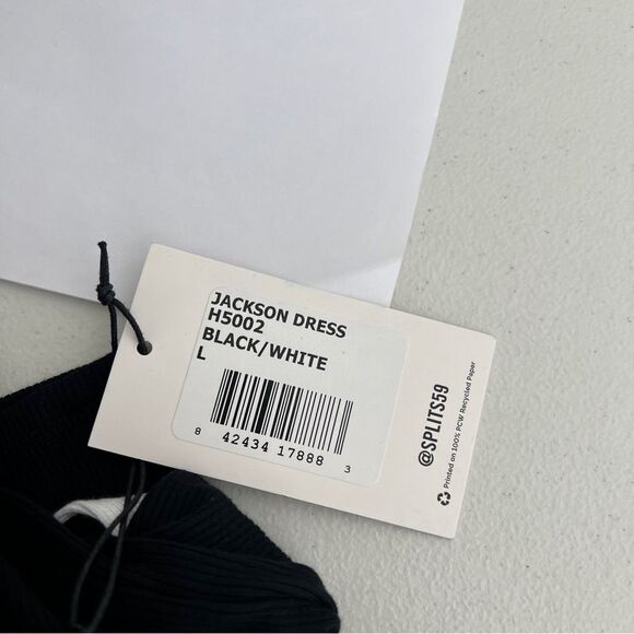Splits59 Jackson Rib Turtleneck Dress Modal Stretch Bodycon Black Sz L NEW - Picture 9 of 10